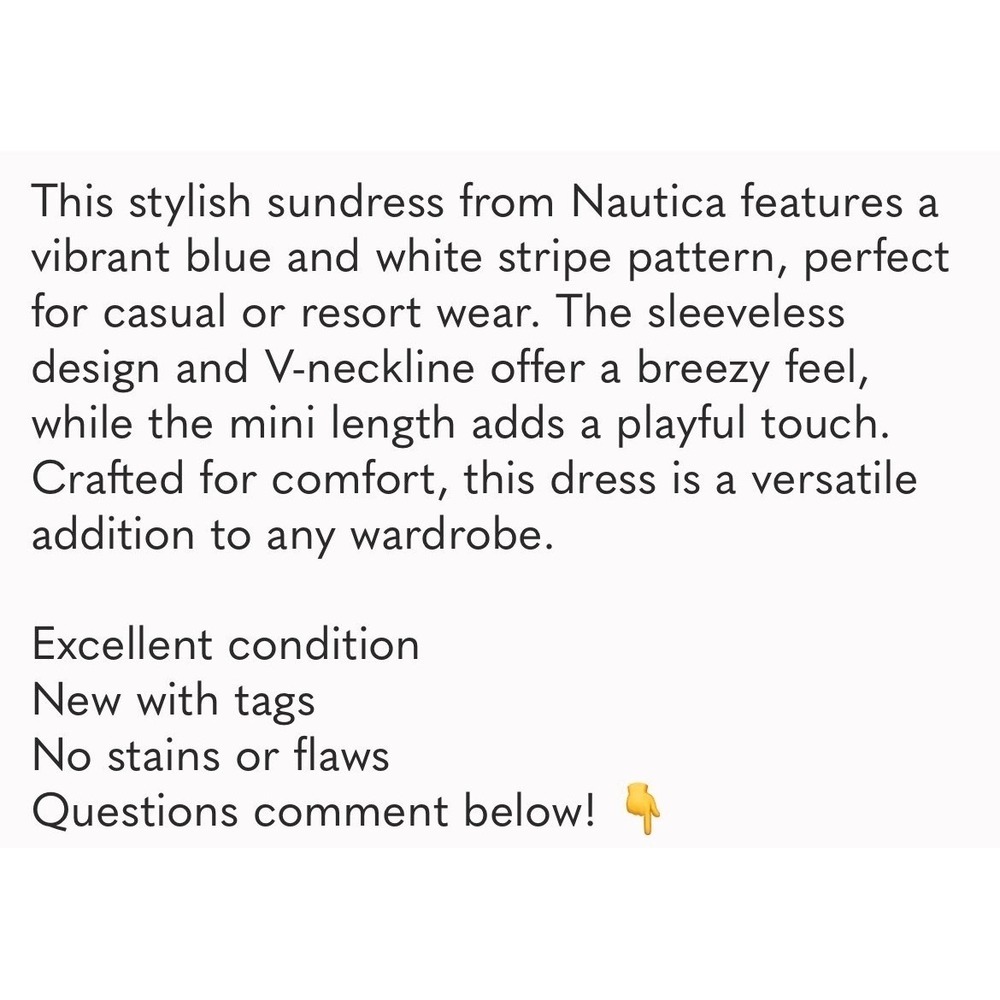 NAUTICA Tiered Mini Dress Womens Large Navy White Striped Sleeveless Pockets NWT - Picture 14 of 16